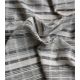 Tissu coton lin rayures - Pigma beige noir