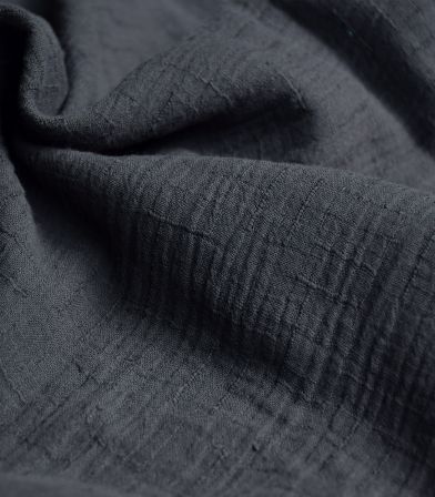 Double gaze texturée bamboo - Ardoise Double gaze texturée bamboo - Ardoise