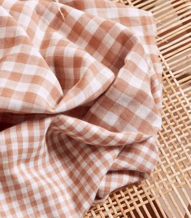 Tissu Vichy Off-White - Maple Tissu Vichy Off-White - Maple