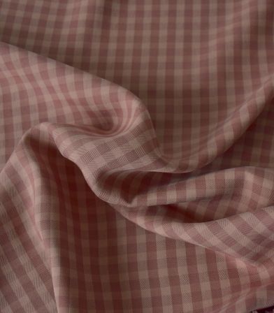 Tissu Two tone check - Old rose