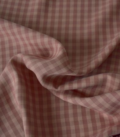 Tissu Two tone check - Old rose Tissu Two tone check - Old rose