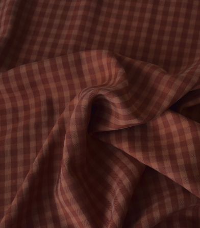 Tissu Two tone check - Pecan Tissu Two tone check - Pecan