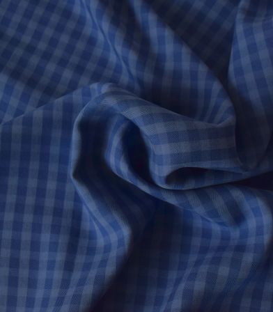 Tissu Two tone check - Lapis Tissu Two tone check - Lapis
