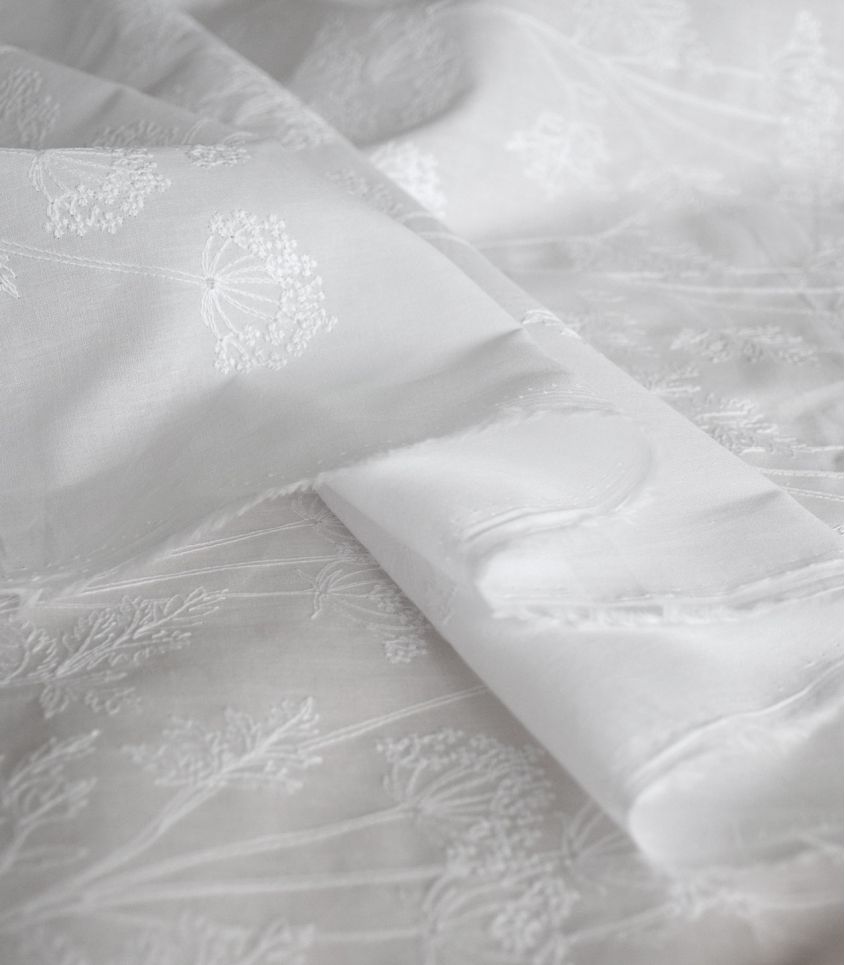 Coton brodé Ombelles - blanc Coton brodé Ombelles - blanc