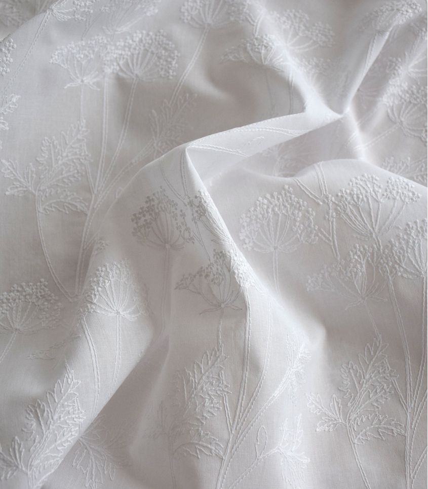 Coton brodé Ombelles - blanc Coton brodé Ombelles - blanc