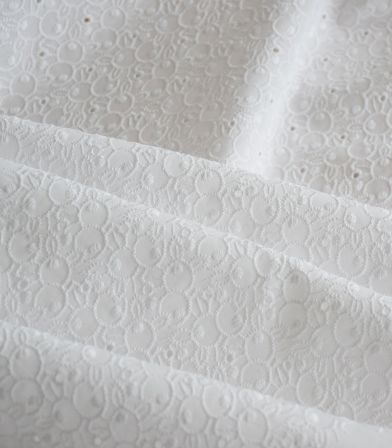 Coton brodé ajouré Cherry - blanc Coton brodé ajouré Cherry - blanc