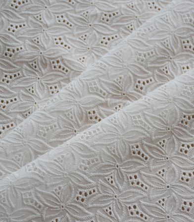 Coton brodé Vahiné - ivoire Coton brodé Vahiné - ivoire