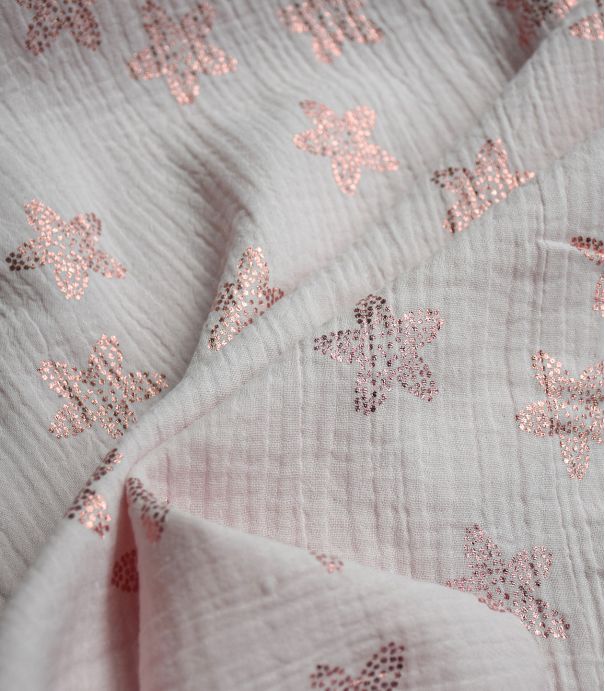 Tissu double gaze - Hot foil Sakura Pink Tissu double gaze - Hot foil Sakura Pink