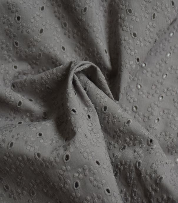 Broderie anglaise Guirlande fleurie - Gris Broderie anglaise Guirlande fleurie - Gris