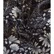 Tissu coton viscose - Fleur de souci - Noir