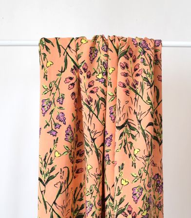 Tissu viscose Suzie - Pêche