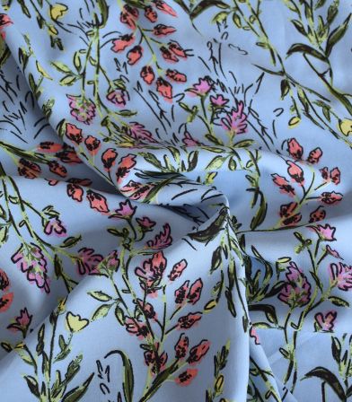 Tissu viscose Suzie - Ciel Tissu viscose Suzie - Ciel