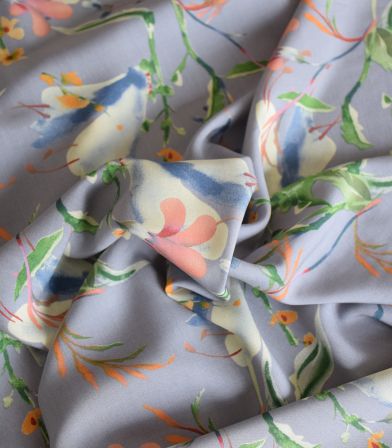 Tissu viscose Amarellys - Gris bleuté Tissu viscose Amarellys - Gris bleuté