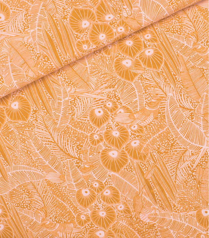 Tissu gabardine Foliage song - Yellow amber