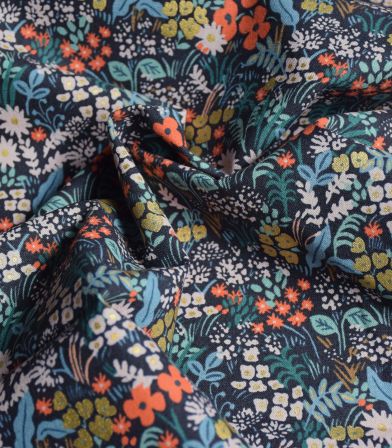 Tissu coton - Meadow - Black Multi Metallic Tissu coton - Meadow - Black Multi Metallic