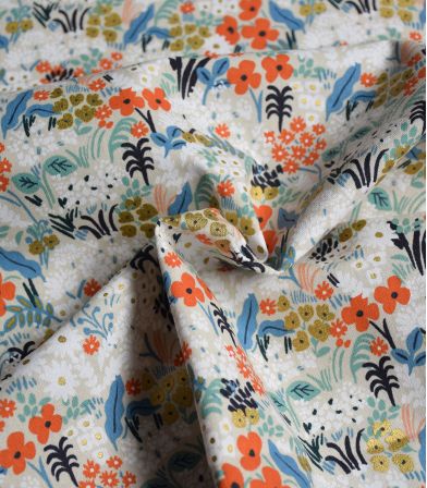 Tissu coton - Meadow - Flax Multi Metallic Tissu coton - Meadow - Flax Multi Metallic