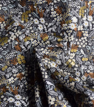 Tissu coton - Meadow - Grey Multi Metallic Tissu coton - Meadow - Grey Multi Metallic