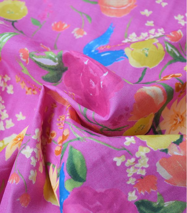 Tissu japonais Nani Iro- Rakuen framboise