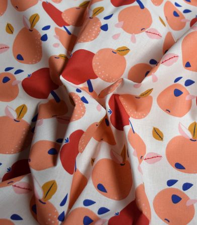 Tissu coton Satsuma - Blanc cassé orange Tissu coton Satsuma - Blanc cassé orange
