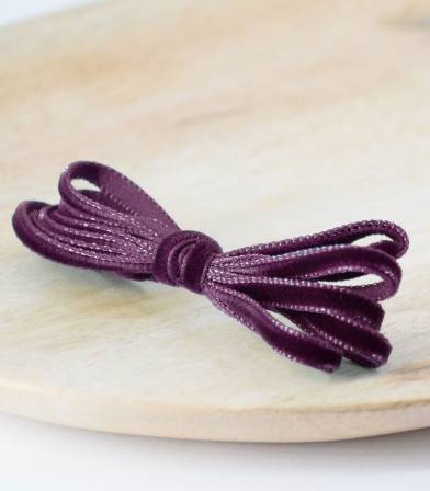 Ruban velours aubergine - 4mm