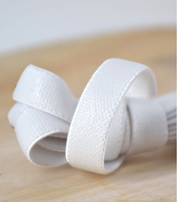 Elastique anti-gliss 13mm - Blanc Elastique anti-gliss 13mm - Blanc