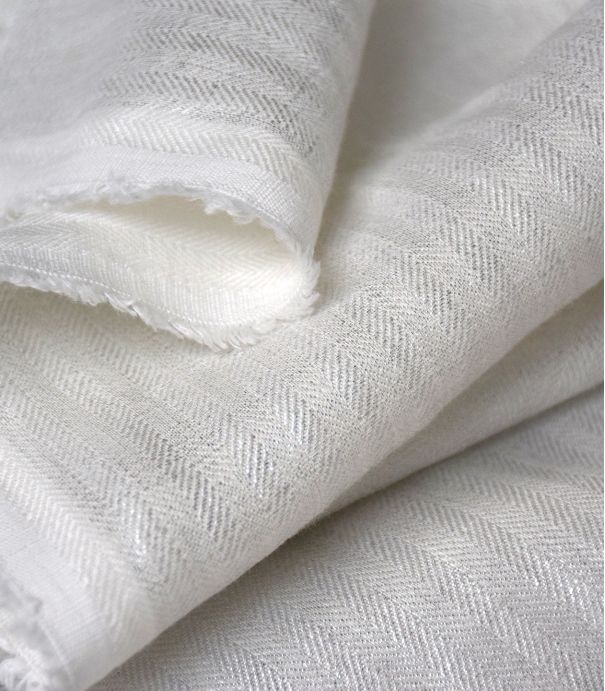 Tissu Lin Chevrons irisé - Blanc argent Tissu Lin Chevrons irisé - Blanc argent