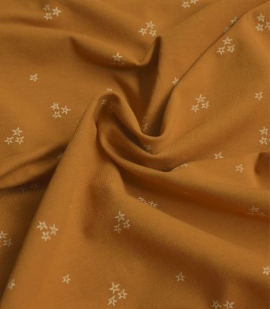 Tissu jersey imprimé stars - Caramel