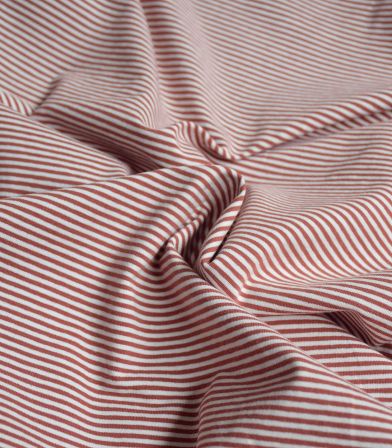 Tissu jersey rayé - Blush