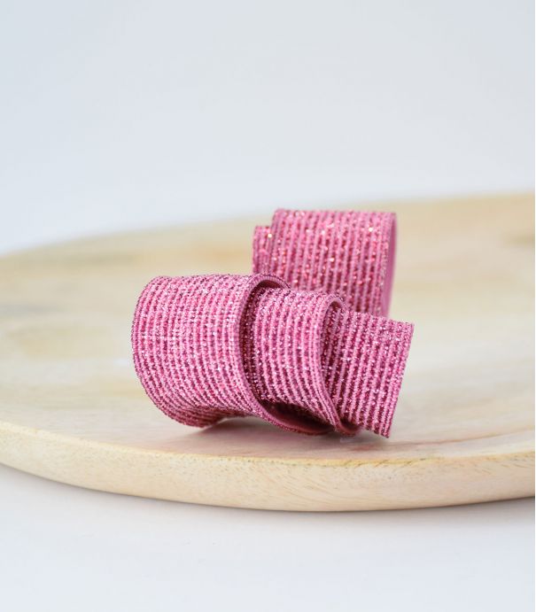 Elastique lurex fuschia 20mm Elastique lurex fuschia 20mm