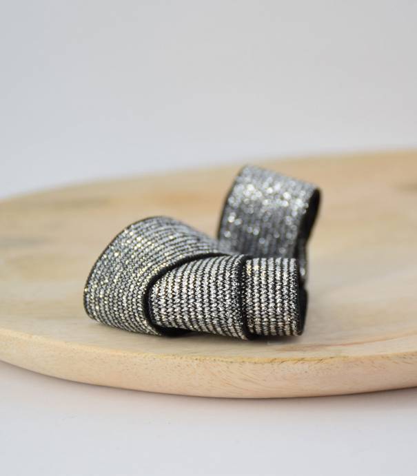 Elastique lurex noir/argent 20mm Elastique lurex noir/argent 20mm