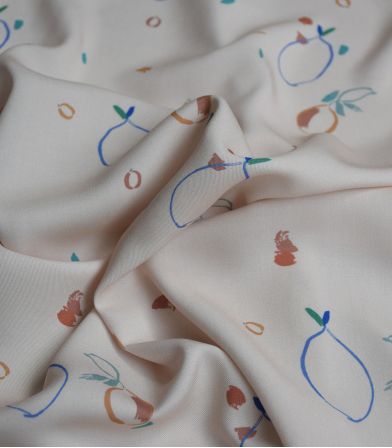 Tissu Viscose Ecovero - Fruits Landscape Tissu Viscose Ecovero - Fruits Landscape