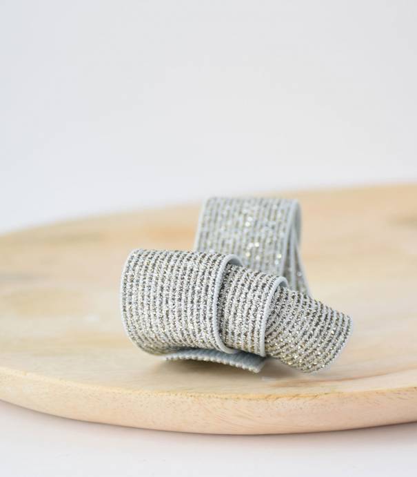 Elastique lurex argent 25mm