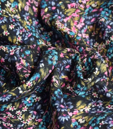 Tissu viscose Fleurettes nocturnes Tissu viscose Fleurettes nocturnes