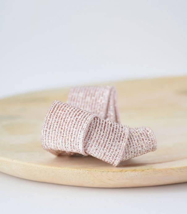 Elastique lurex rose 25mm