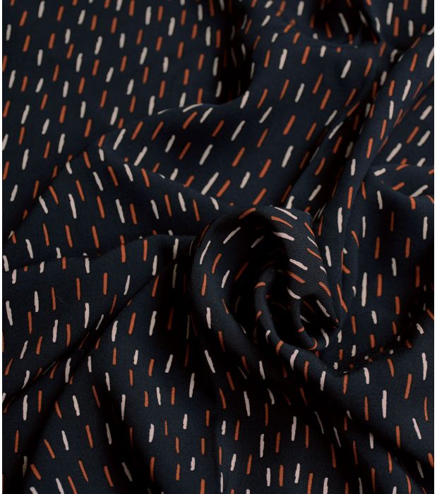 Tissu viscose Dotted Black
