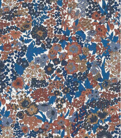 Tissu Liberty Margaret Annie - Navy / Toffee