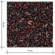 Tissu velours milleraies Windy petals shiny - black