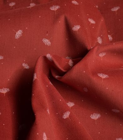 Tissu velours milleraies Shiny daisy - Brique Tissu velours milleraies Shiny daisy - Brique