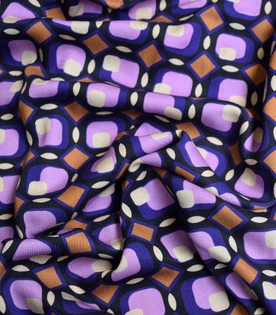 Tissu twill Retro Square purple Tissu twill Retro Square purple