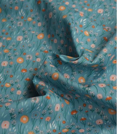 Tissu Popeline Coton - Retro Flowers Tissu Popeline Coton - Retro Flowers