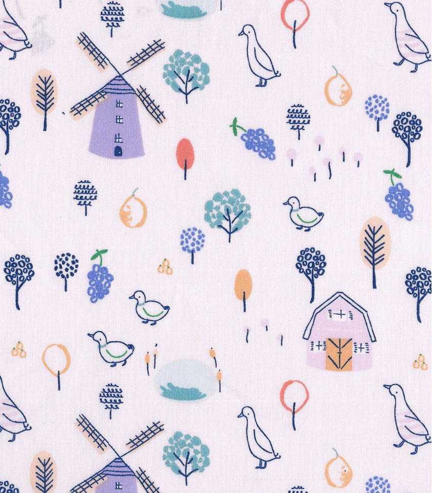 Tissu Popeline Coton Ducks Landscape