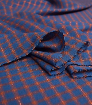 Tissu Shiny Checks blue Tissu Shiny Checks blue
