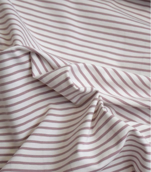 Tissu jersey marinière - Figue Tissu jersey marinière - Figue