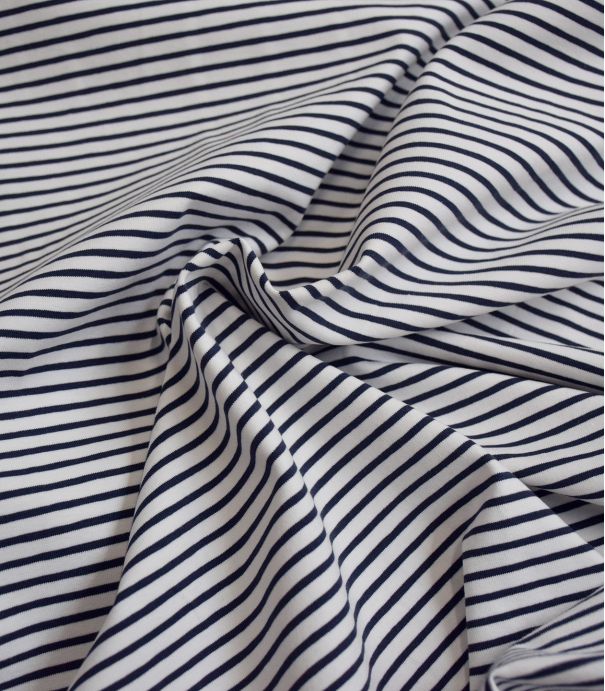 Tissu jersey marinière - Navy Tissu jersey marinière - Navy