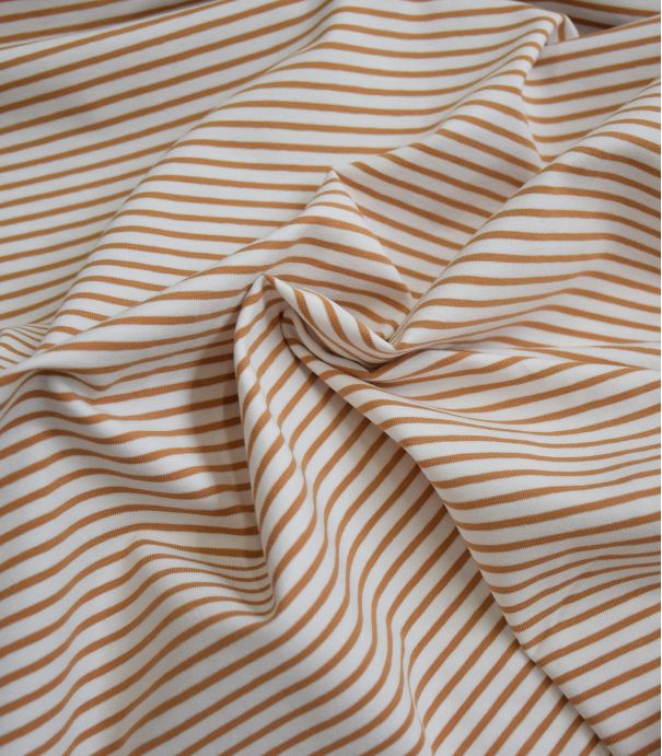 Tissu jersey marinière - Fudge