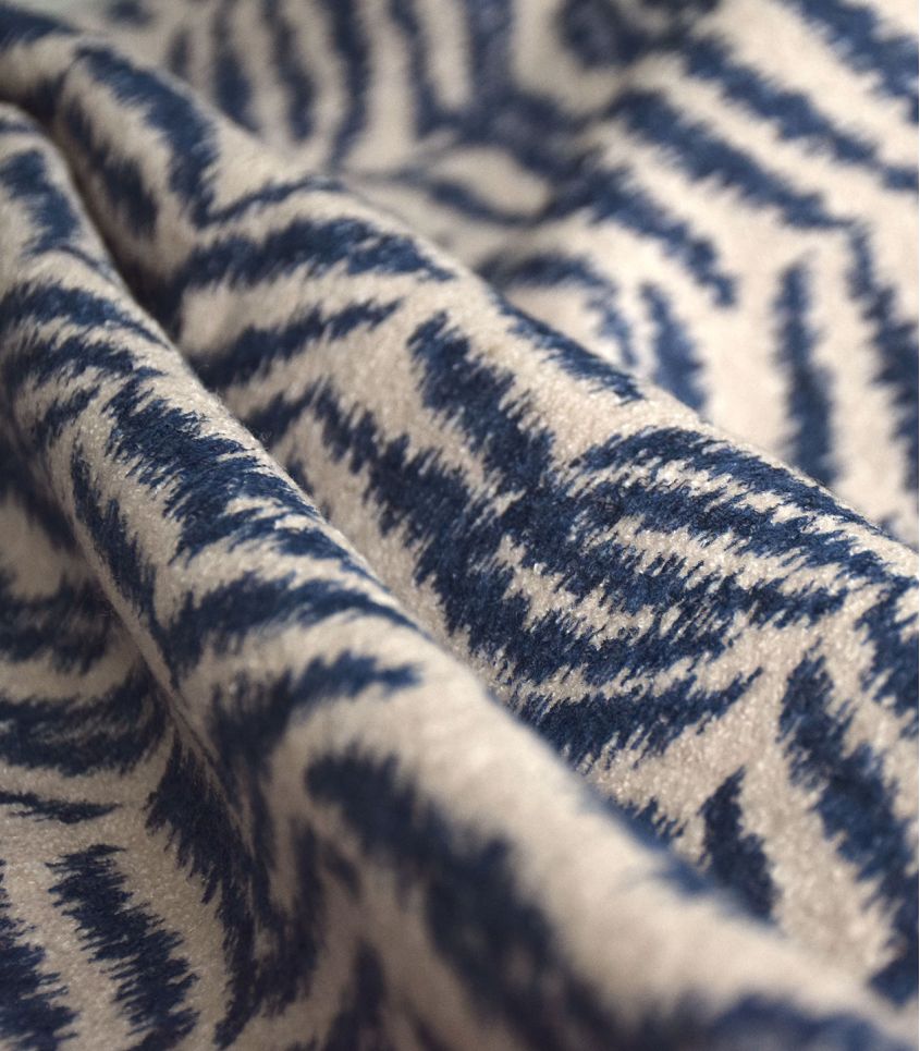 Tissu Fibremood lainage - Zebra blue