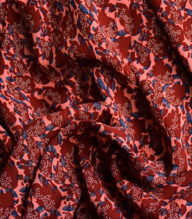 Tissu Fibremood crêpe viscose crinkle - Leafs Tissu Fibremood crêpe viscose crinkle - Leafs