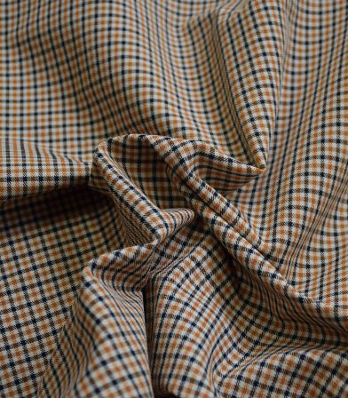 Tissu Bengaline check candy - Ochre Tissu Bengaline check candy - Ochre