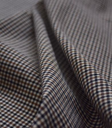 Tissu Bengaline check candy - Brown