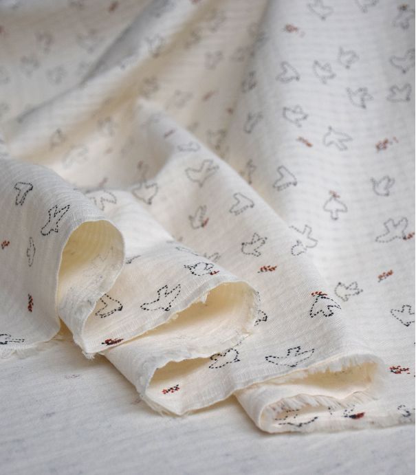Tissu coton tramé - Birdy Tissu coton tramé - Birdy